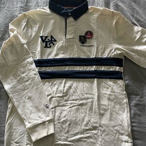 Valecuatro, beige long- sleeved polo, size XS